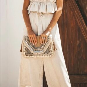 Vici Linen Ruffle Jumpsuit